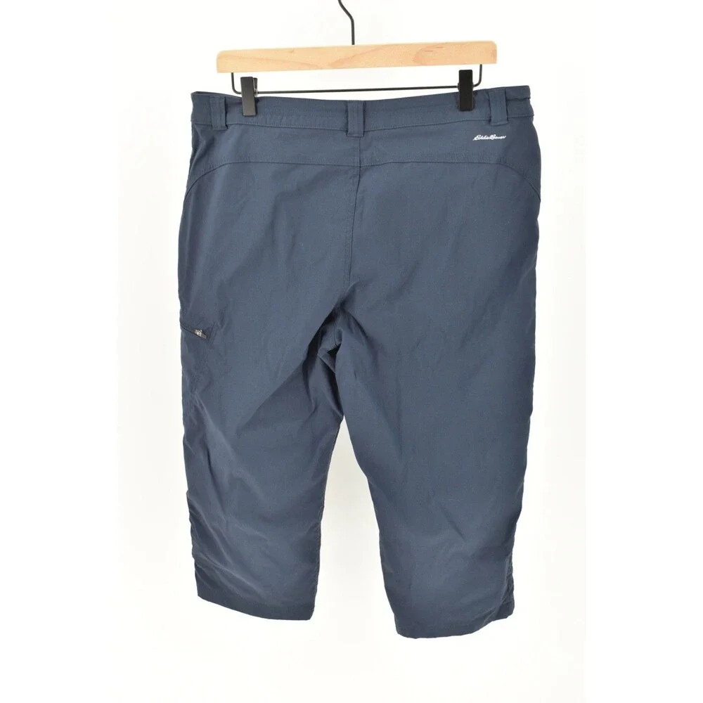 Eddie Bauer Tech Capri Pants Womens 14 Blue First Ascent Guide Water Resist